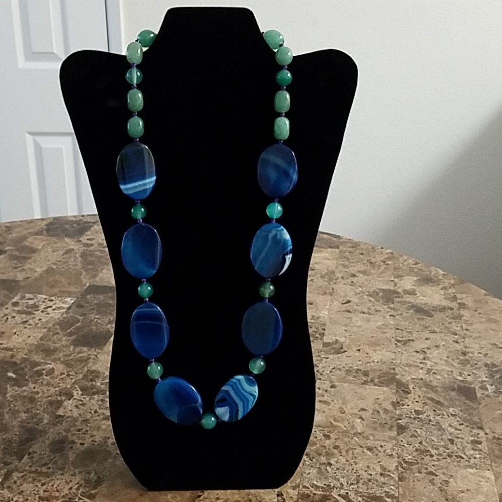 Blue & Green Bead Necklace